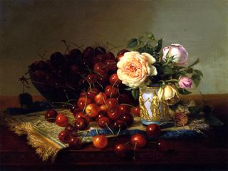 Still Life with Roses and Cherries