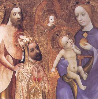 Charles IV kneeling before Madonna