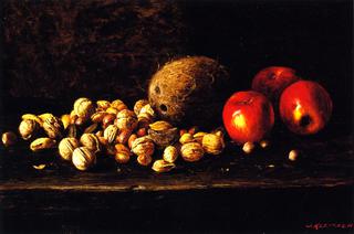 Untitled Still Life with Nuts, Coconut and Apples