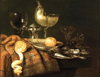 A Still Life with a Nautilus Cup, a Silver Salt Cellar, etc.