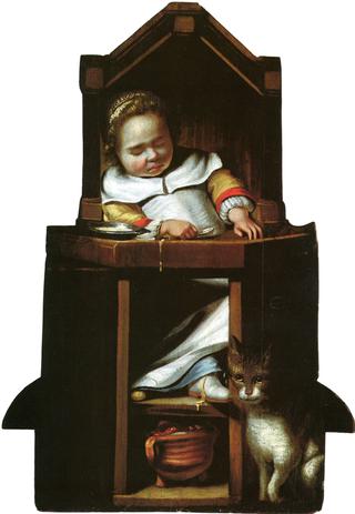 Boy Sleeping in a High Chair