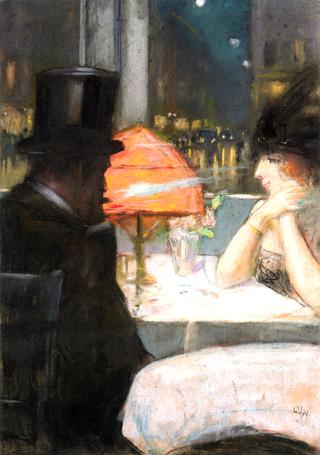 Lady and Gentleman in a Café