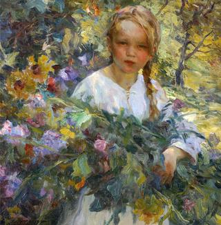 A Girl with Flowers