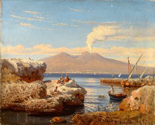 View from Bay of Naples to Vesuvius