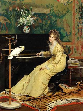 Woman At The Piano With A Cockatoo