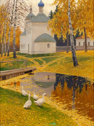 Autumn Landscape with Church