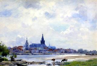 Cows near river at Nijmegen