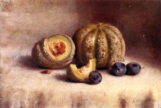 Still Life with Plums and Melons