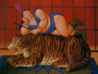 Circus Woman with Tiger