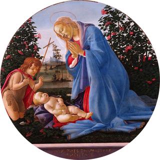 Madonna adoring the Child and little Saint John