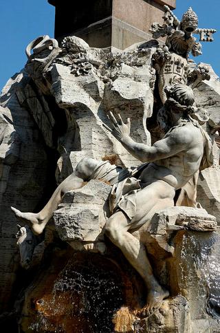 Fontana dei Quattro Fiumi (Fountain of the Four Rivers):  Danube