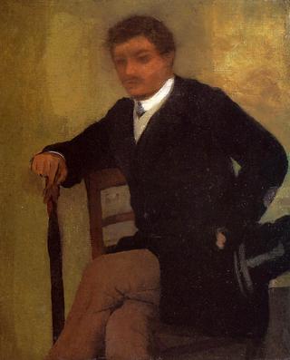 Seated Young Man in a Jacket with an Umbrella