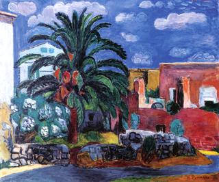 Landscape with a Palm Tree and Houses
