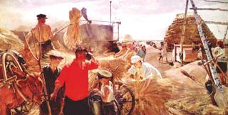 Threshing at the Collective Farm