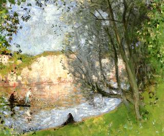 Fishermen with Little Girl on the Loing