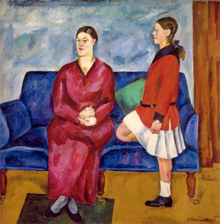 Portrait of S. P. Konchalovsky with her daughter