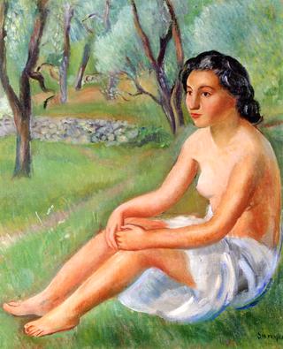 Nude Seated in the Countryside