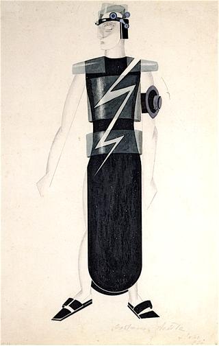 Costume design for Gor, guardian of energy on Mars in "Aelita"