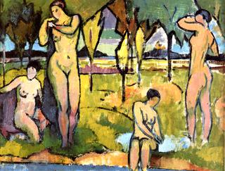 Composition with Four Female Nudes in a Meadow