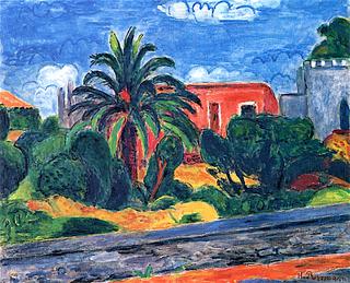 Landscape with a Palm Tree and Houses