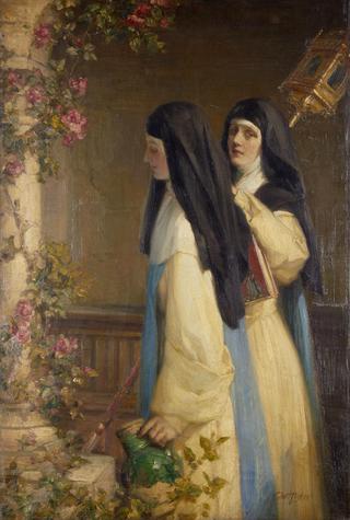 Two nuns in a cloister