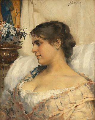 Young woman in her boudoir