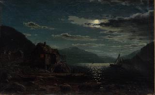 Coastal Landscape in Moonlight
