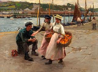 The Orange Sellers, Newlyn Harbour