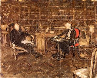 Lord and Lady Strafford in Their Library (study)