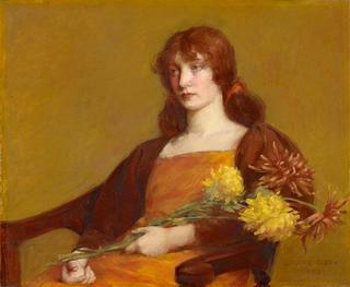 Woman Holding Flowers