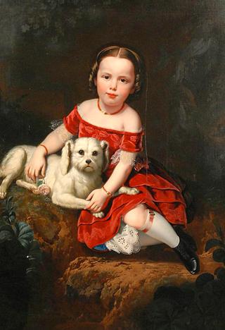 Portrait of a Girl with Dog