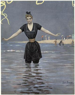 Woman in Bathing Suit at the Beach