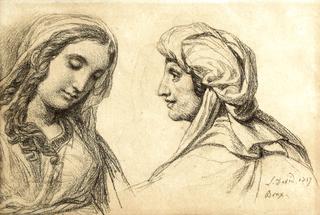 Study of Two Women Bust-Length