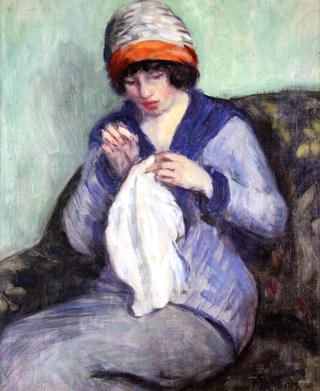 Girl Sewing