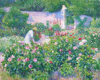 Woman Tending a Garden