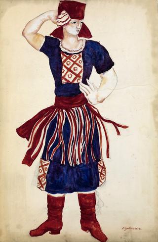 Costume Design for the "Dance of the Red Svitka" in "La Foire de Sorotchintzi"