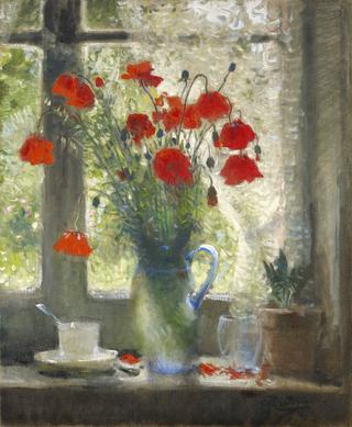 Bouquet of Poppies in Window