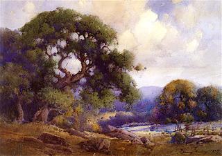 Landscape with Oaks and Stream