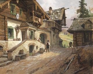 Village Road in the Alps