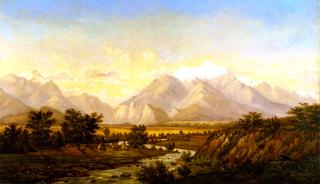 Estes Park, Colorado Landscape with Ute Indian Envampment
