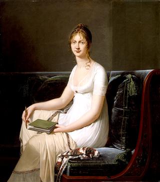 Portrait of a Woman Holding a Pencil and a Drawing Book