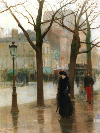 Paris Street in Winter