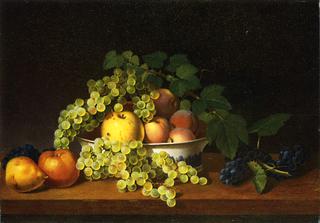Still LIfe of Fruit with a Porcelain Bowl