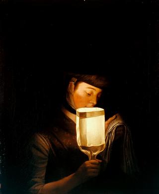 A Girl Singing Ballads by a Paper Lanthorn