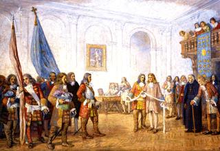 Frontenac Receiving Sir William Philip's Envoy