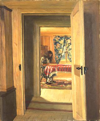 Interior with a Young Girl Writing