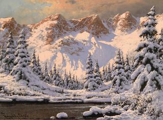 Winter Landscape at Sunset