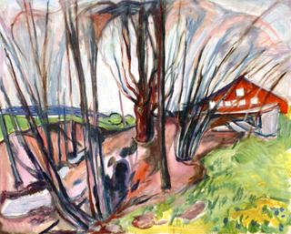 Spring Landscape with Red House