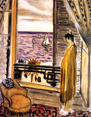 Woman with a Spanish Comb Standing by a Window