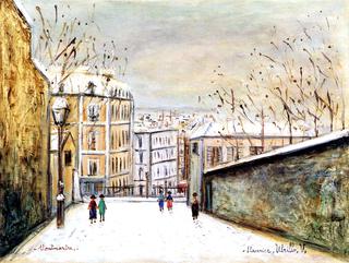 Rue du Mont-Cenis in Montmartre, in the Snow